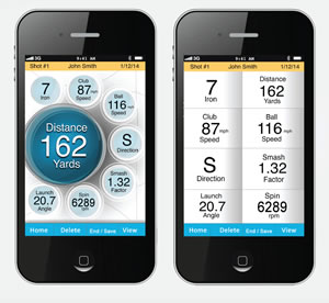 Smartphone app showing scorecard sharing