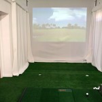 Indoor view of screen with putting turf