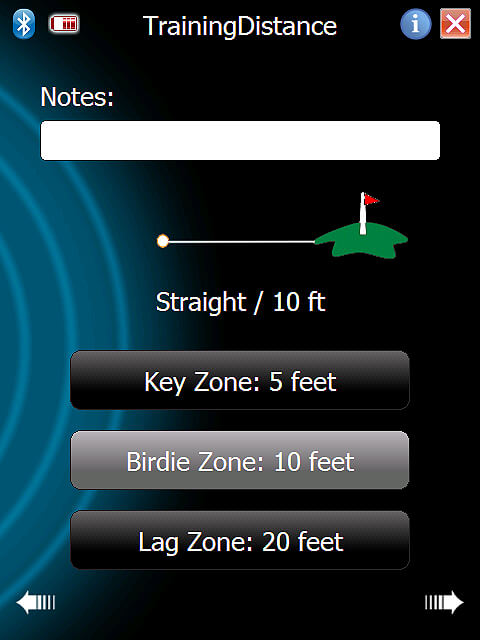 Training distance screenshot