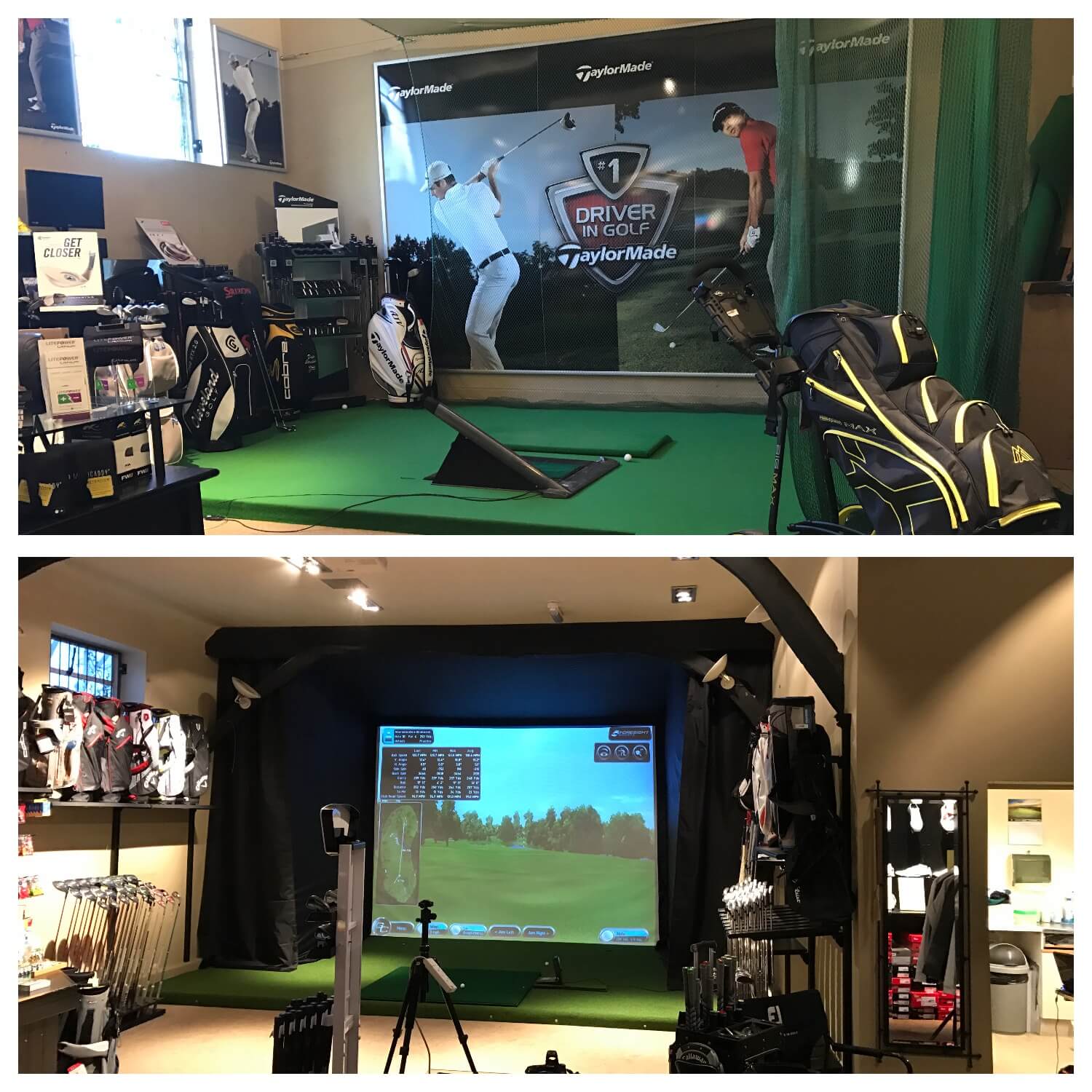 Golf Simulator enclosure and Artificial Turf and Pro Mat